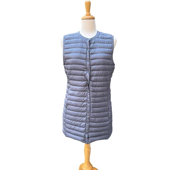Louis Castel Golf Down Filler Puffer Vest Sz M Gray Lightweight Snap Close Tunic - Picture 3 of 14